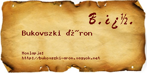 Bukovszki Áron névjegykártya