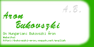 aron bukovszki business card