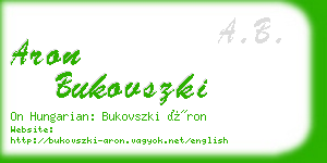 aron bukovszki business card